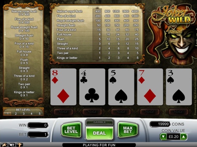 Joker Wild NetEnt Video Poker Casino Game
